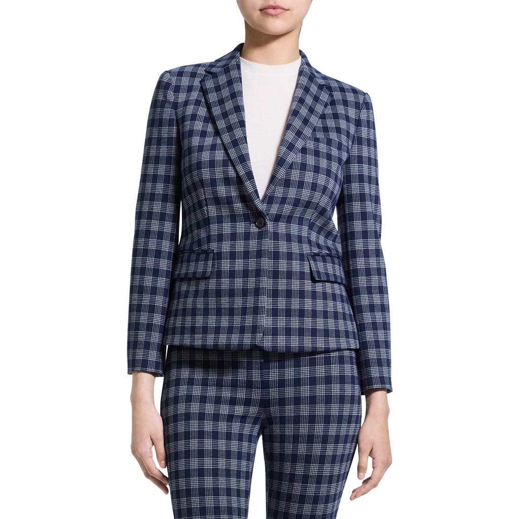 Theory Theory Plaid One-Button Blazer