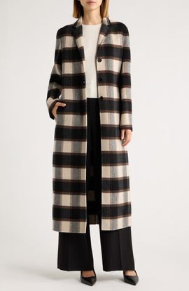 Theory Theory Plaid Wool Blend Coat
