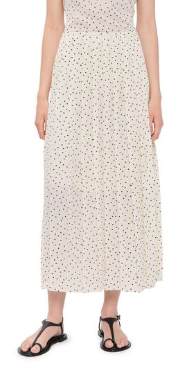 Theory Theory Pleated Wrap Skirt Ivory Multi/Chk