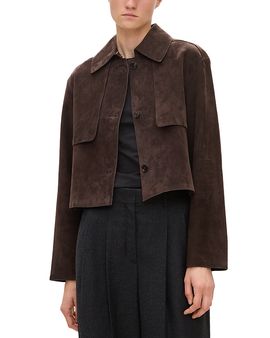 Theory Theory Reece Cropped Leather Trench Coat
