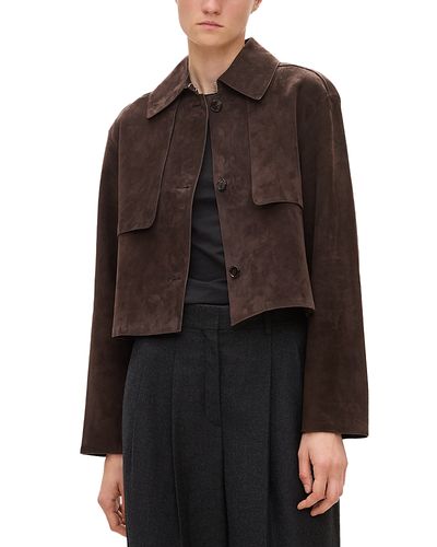 Theory Theory Reece Cropped Leather Trench Coat