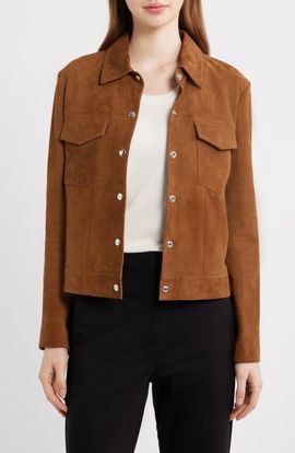 Theory Theory Reece Suede Trucker Jacket