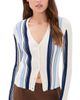 Theory Theory Ribbed Cardigan Ivory Multi/Chk - 1