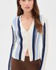 Theory Theory Ribbed Cardigan Ivory Multi/Chk - 2