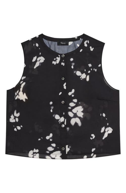 Theory Theory Shadow Floral Sleeveless Button-Up Shirt