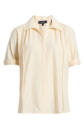 Theory Theory Short Sleeve Cotton Blend Shirt