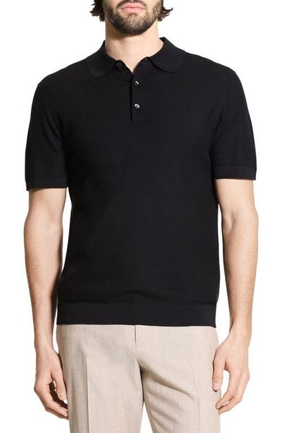 Theory Theory Short Sleeve Silk & Cotton Polo Sweater