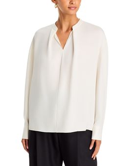 Theory Theory Silk Soft Pleat Neck Top