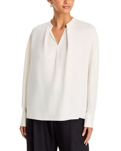 Theory Theory Silk Soft Pleat Neck Top