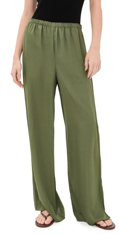 Theory Theory Slit Washed Twill Pants Forest Moss - 2r2