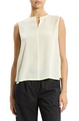 Theory Theory Split Neck Satin Tank