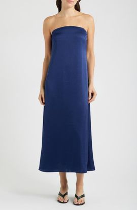 Theory Theory Strapless Satin Dress