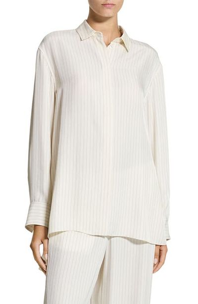 Theory Theory Stripe High-Low Button-Up Shirt