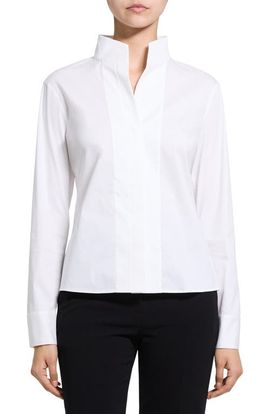 Theory Theory Tailored Cotton Blend Button-Up Shirt