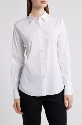 Theory Theory Tenia Cotton Blend Blouse