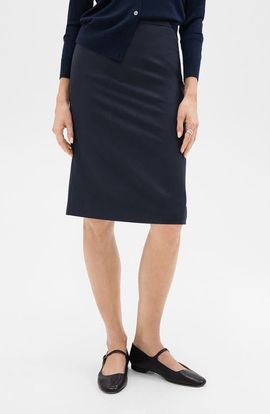 Theory Theory Trace Slim Fit Stretch Wool Skirt