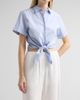Theory Theory Women's Pinstriped Cotton-Blend Tie-Front Shirt - 4
