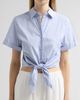 Theory Theory Women's Pinstriped Cotton-Blend Tie-Front Shirt - 5