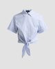Theory Theory Women's Pinstriped Cotton-Blend Tie-Front Shirt - 6