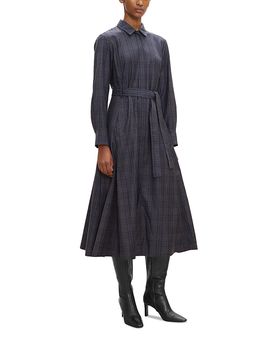 Theory Theory Wool Belted Shirt Dress
