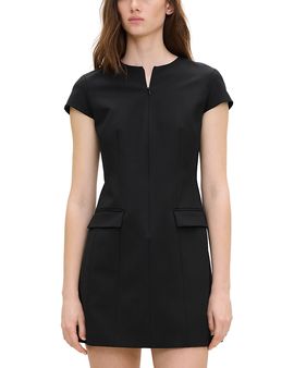Theory Theory Wool Blend Zip Front Mini Dress