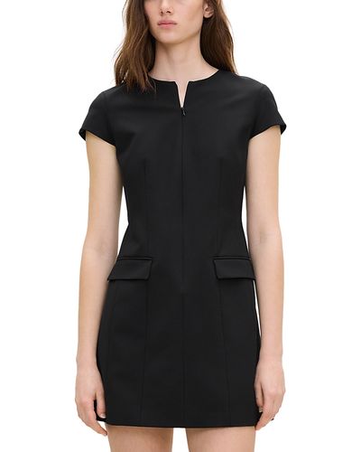 Theory Theory Wool Blend Zip Front Mini Dress