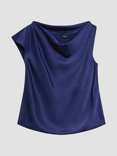 Theory Women's Cowlneck Satin Blouse