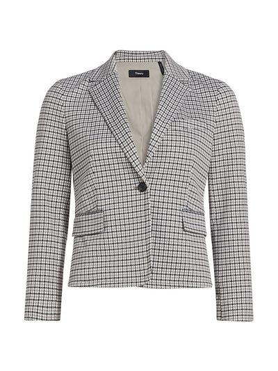 Theory Women's Houndstooth Micro Blazer