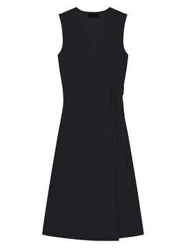 Theory Women's Linen Sleeveless Fit & Flare Wrap Dress