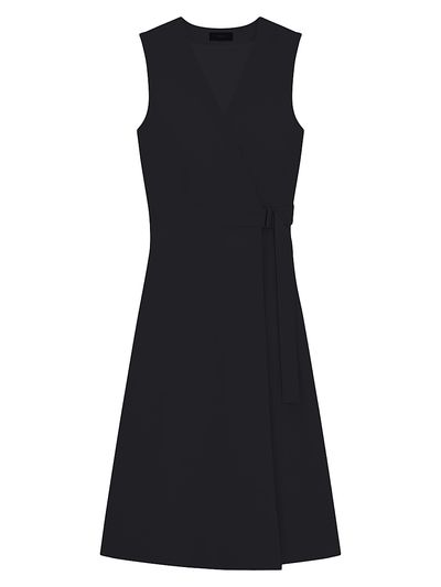 Theory Women's Linen Sleeveless Fit & Flare Wrap Dress