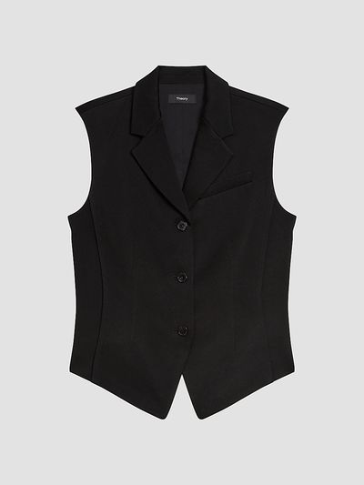Theory Women's Notch Lapel Cinched Satin Vest