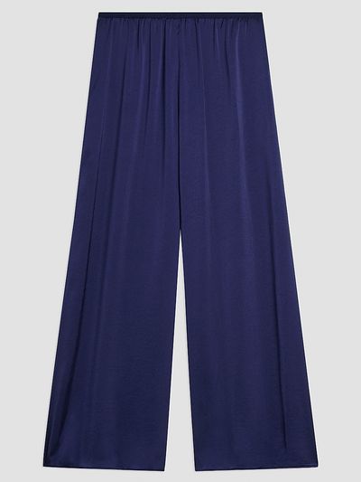 Theory Women's Pleated Satin Wide-Leg Pants