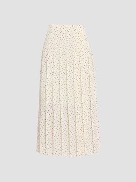 Theory Women's Polka Dot Pleated Midi Skirt