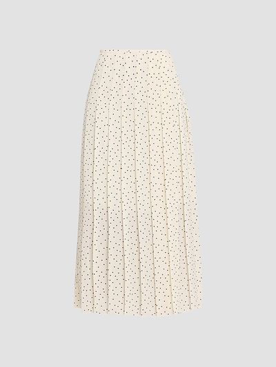 Theory Women's Polka Dot Pleated Midi Skirt