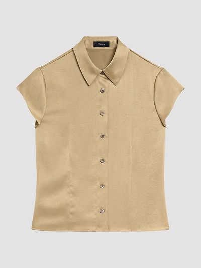 Theory Women's Satin Button-Front Shirt