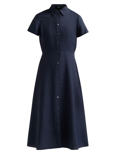 Theory Women's Short-Sleeve Midi-Shirtdress