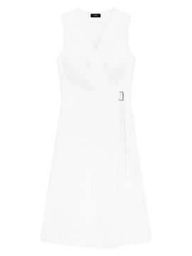 Theory Women's Sleeveless Fit& Flare Wrap Dress