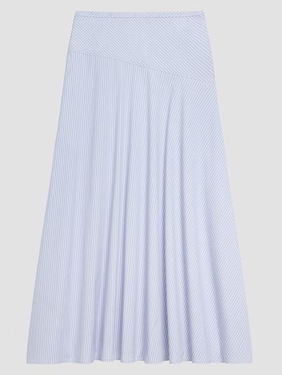 Theory Women's Striped Cotton-Blend Maxi Skirt