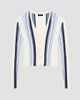 Theory Women's Striped Cotton-Blend Ribbed Cardigan - 1