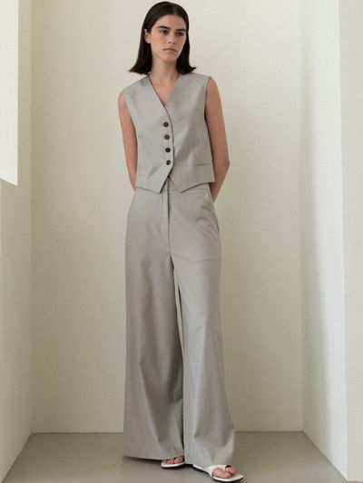 THETIS Button Detail Slit Pants