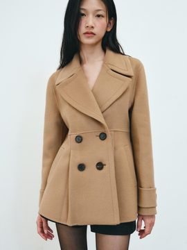 THETIS Cashmere Handmade Double-Breasted Half Coat (TT4W011CA)