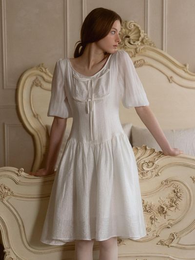 THETIS Juliet Ribbon Midi Dress
