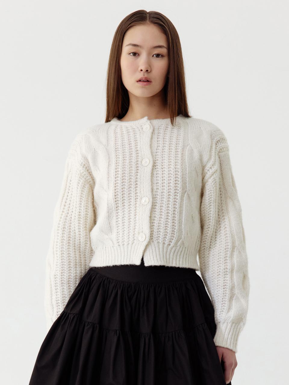 THETIS Round Twist Cable Cardigan