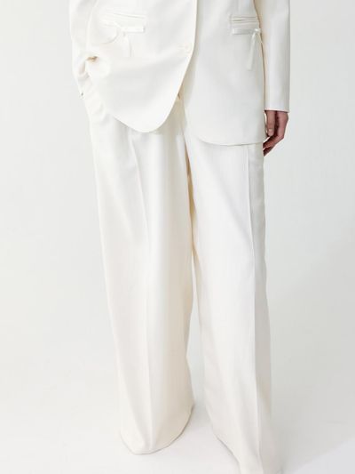 THETIS Striped Double Pleated Pants