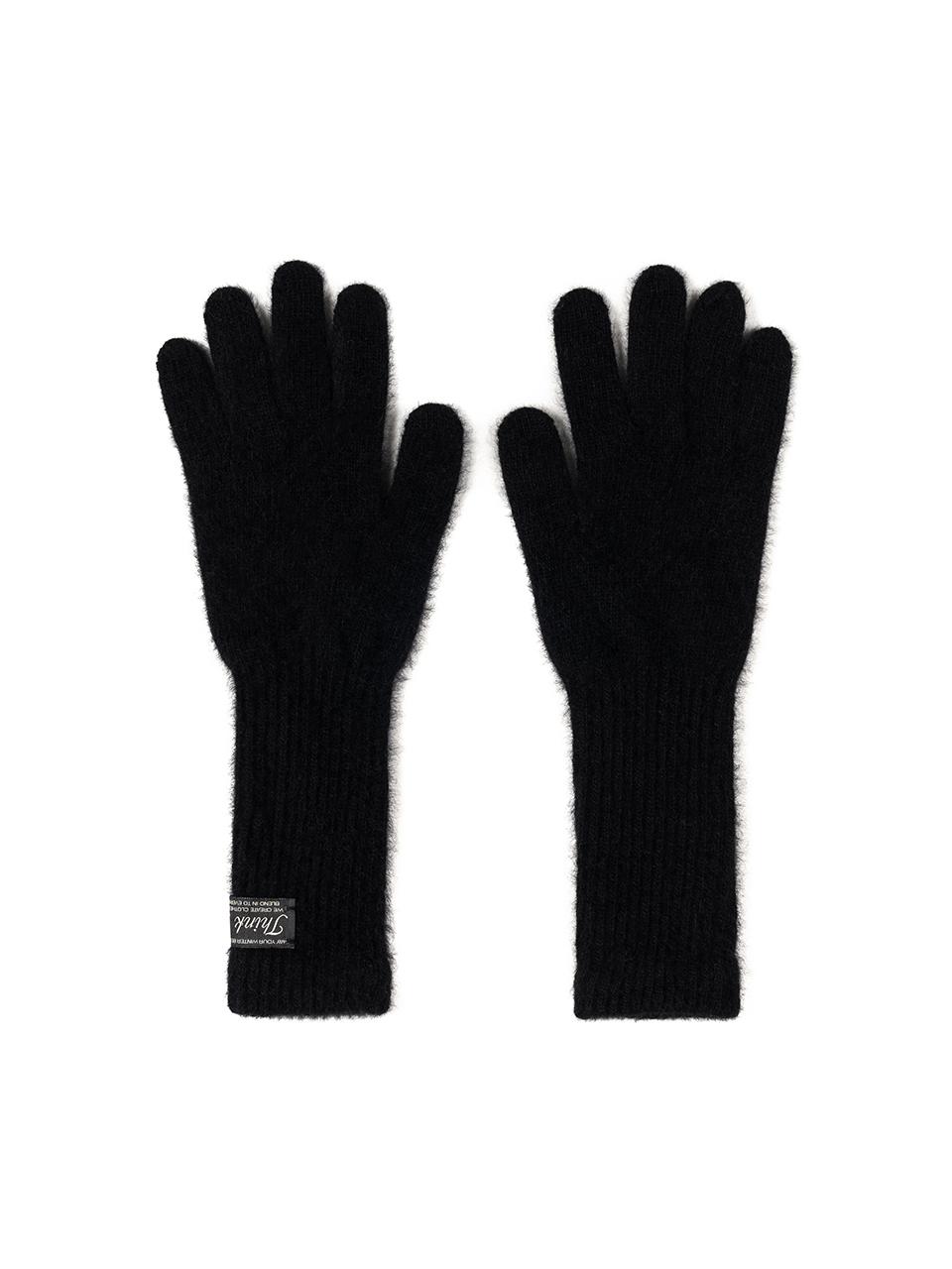 THINK PLANT Faux Fur Wool Gloves [Black]