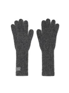 THINK PLANT Faux Fur Wool Stretchy Gloves [Gray]