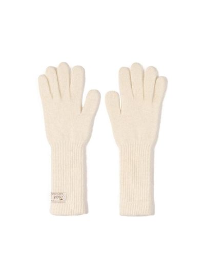 THINK PLANT Faux Fur Wool Stretchy Gloves [WHITE]