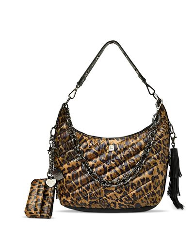 Think Royln Think Royln Icon Quilted Animal Print Shoulder Bag