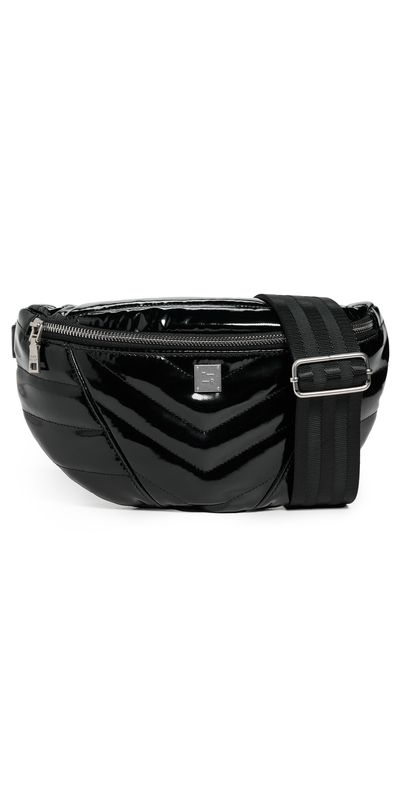 Think Royln Think Royln Little Runaway Belt Bag Black Patent With Silver Hardware One