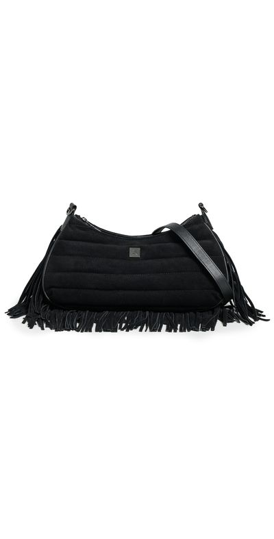 Think Royln Think Royln Maverick Fringe Suede Crossbody Bag Black Suede One